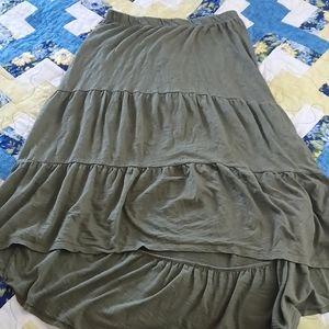 OLD NAVY Women's Tiered Green Hi-Low Elastic Waist Skirt, Size M